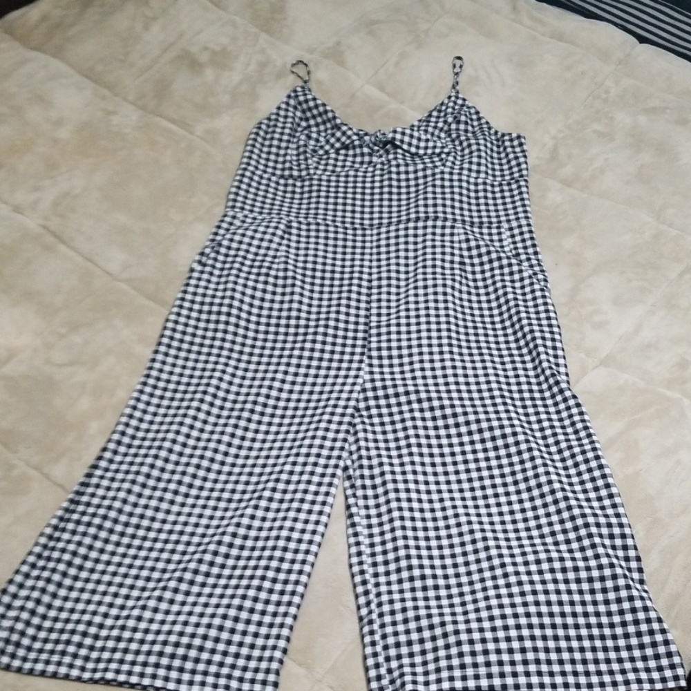 Black and white checkered jumpsuit